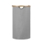 Sherwood Home Tall Round Linen & Bamboo Laundry Hamper with Cover Dark Grey