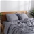 Natural Home Classic Pinstripe Linen Quilt Cover Set Super King Bed