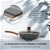 28cm Marble Non-Stick Sautepan PFOA Free Frypan Wok w/Lid Cookware Kicthen
