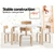Keezi Nordic Kids Table Chair Set Desk 5PC Activity Dining Study Modern