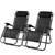 Gardeon Zero Gravity Chairs 2PC Reclining Outdoor Furniture Sun Lounge Blk