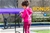 Kahuna Trampoline 14 ft with Basketball set and Roof - Purple