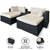 Rattan Outdoor 5pc Chairs Ottoman Table Lounge Furniture Sofa Beige