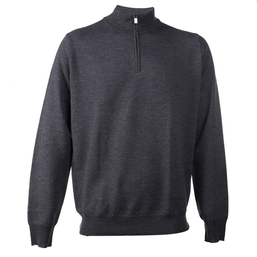 CANALI Mens Sweater With Zip, Size 48 EU/ 38 UK, RRP $595, Colour: Dark ...