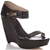 Jil Sander Women's Black Leather Woven Wedge Shoes 12cm Heel