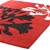 Agapanthus Bud Print Rug Red Black 220x150cm