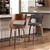 Artiss 2x Wooden Bar Stools Swivel Barstool Chair Charcoal Fabric