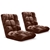 SOGA Floor Recliner Folding Lounge Sofa Folding Chair Cushion Coffee x2