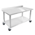 SOGA Stainless Steel Work Bench Table Backsplash & Caster Wheels 120cm