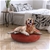 Charlie's Pet Faux Fur Fuffy Calming Pet Bed Nest - Terracotta - Small