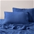 Natural Home 100% European Flax Linen Sheet Set - Deep Blue - Queen Bed