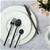 Sherwood Home 24pcs Cutlery set with Mirror Polish - Black