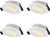 WIZ-ATOM Tunable Colours LED Downlight, 10W, Pack of 4, App & Voice Control