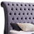 King Bed Frame Upholstery Velvet Fabric Grey with Tufted Headboard Sleigh