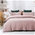 Dreamaker Premium Quilted Sandwash Quilt Cover Set Dusty Pink Queen Bed
