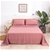 Natural Home 100% European Flax Linen Sheet Set Rose Gold Queen Bed