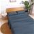 Natural Home 100% European Flax Linen Sheet Set Washed Blue Double Bed