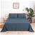 Natural Home 100% European Flax Linen Sheet Set Washed Blue Super King Bed