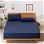 Dreamaker Cotton Jersey Fitted Sheet Washed Navy Double Bed