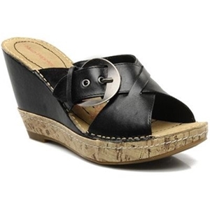 Hush Puppies Black Leather Amour Mules 1