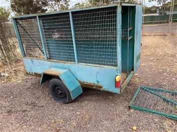Blue caged trailer
