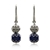 10mm Natural Lapis Lazuli Persian Love Rhinestone Drop Earrings