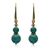 Natural Round Turquoise Adorned with Swarovski® Crystal Beads Earrings