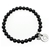 Natural Round Grade A Black Agate & Personalized Letter 'Q'