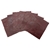 6pcs - (10cm x 10cm) Deep Red Square Textured Lambskin Leather Piece