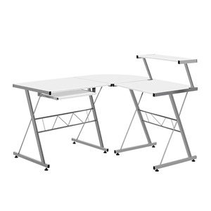 Artiss Corner Metal Pull Out Table Desk 