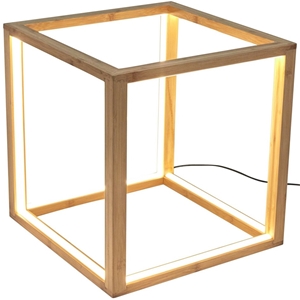 Large Bamboo Cube LED Lamp Modern Light 