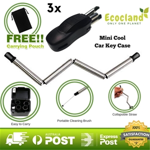 3x ECOCLAND Collapsible Reusable Straw S