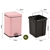 Foot Pedal Stainless Steel Garbage Waste Trash Bin Square 6L Pink
