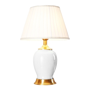 SOGA Ceramic Oval Table Lamp with Gold M
