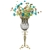 SOGA 85cm Clear Glass Floor Vase & 12pcs Artificial Fake Flower Set