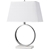Pair BRIDGEPORT Marble Table Lamps, Polished Chrome Steel Halo Design, Natu