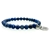 Natural Round Lapis Lazuli & Personalized Letter 'N' w/Heart Charm Bracelet