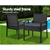 Gardeon 2x Outdoor Furniture Dining Chairs Rattan Garden Cushion Black