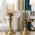 SOGA 33.5cm Gold Nordic Deluxe Candlestick Candle Holder Stand Glass/Iron