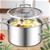 SOGA 26cm Stainless Steel Soup Stock Pot with Glass Lid