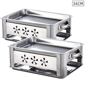 2X 36CM Portable SS Outdoor Chafing Dish