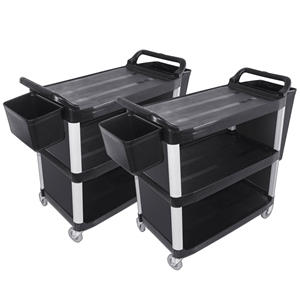 SOGA 2X 3 Tier CoveFood Trolley Food Was