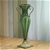 SOGA Green Colored European Glass Flower Vase Solid Base Metal Handle