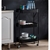 SOGA 3 Tier Steel Black Foldable Kitchen Cart Shelf Organizer with Wheels