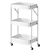 SOGA 3 Tier Steel White Foldable Kitchen Cart Shelf Organizer with Wheels