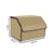 SOGA Car Boot Collapsible Storage Box Beige/Gold Stitch Medium
