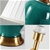 SOGA Ceramic Oval Table Lamp with Gold Metal Base Desk Lamp Green