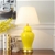 SOGA 4x Oval Ceramic Table Lamp with Gold Metal Base Desk Lamp Yellow