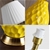 SOGA 2x Textured Ceramic Oval Table Lamp with Gold Metal Base Yellow