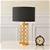 SOGA 2x Golden Hollowed Out Base Table Lamp with Dark Shade